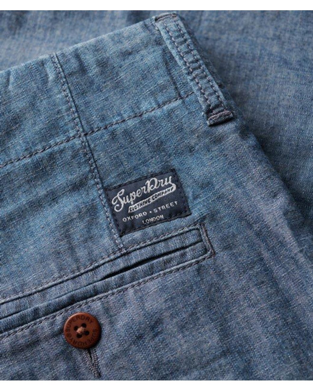 Superdry Blue Vintage International Chino Shorts for men