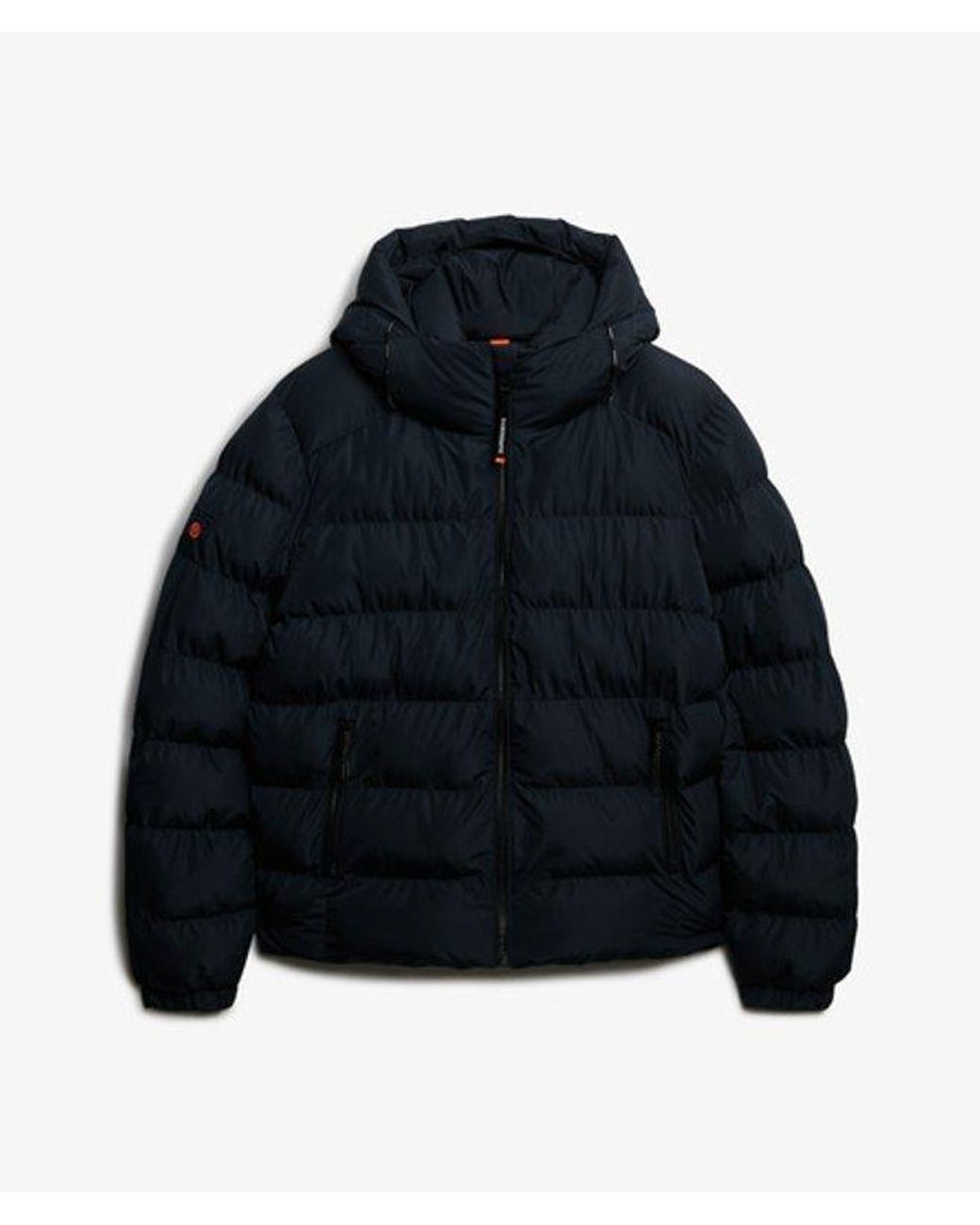Superdry Blue & Co Hooded Sports Puffer Jacket for men