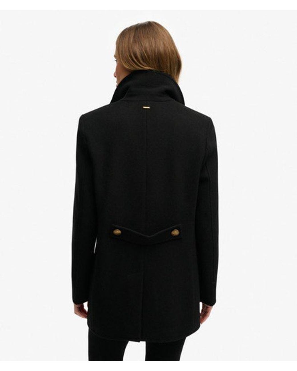 Superdry Black & Co Double Breasted Pea Coat