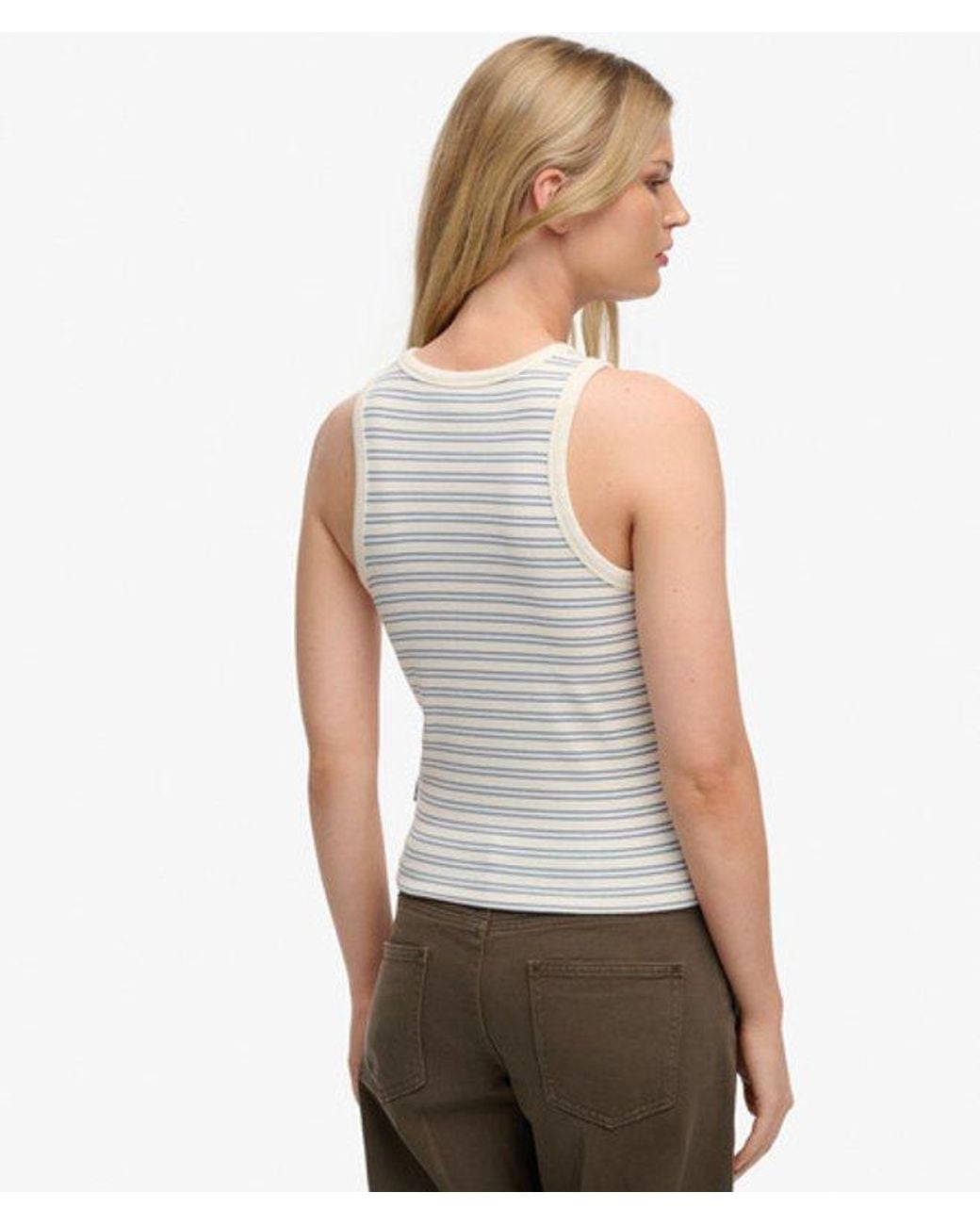 Superdry Gray & Co Essential Logo Strapless Racer Vest Top