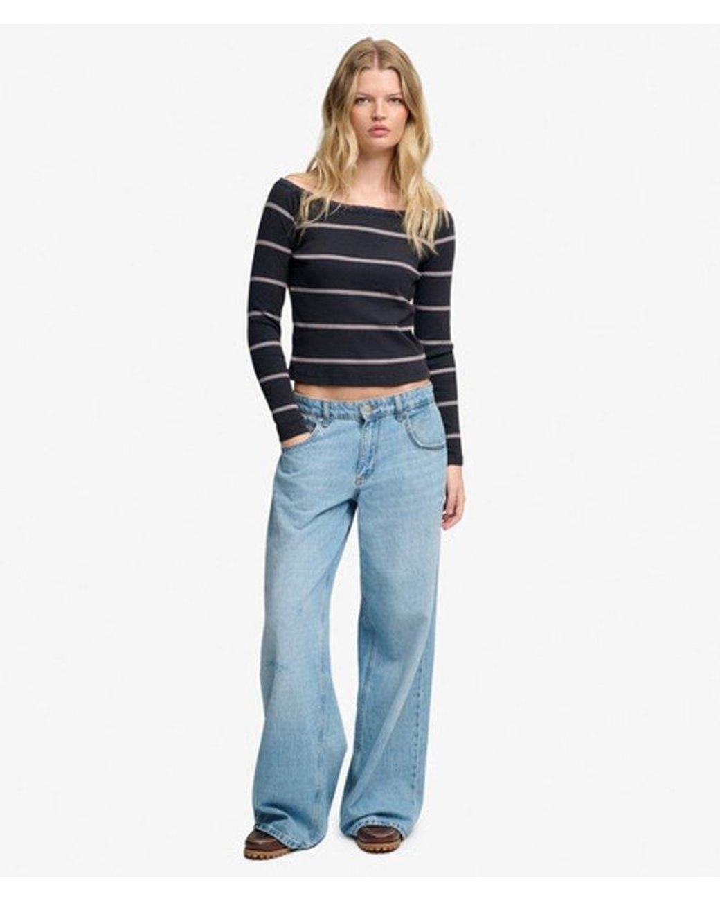 Superdry Blue & Co Athletic Essentials Lace Long Sleeve Top