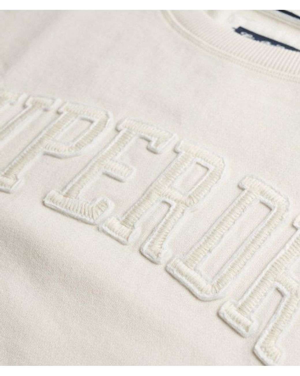 Superdry Natural & Co Athletic Essentials Tonal Applique Crew Sweatshirt