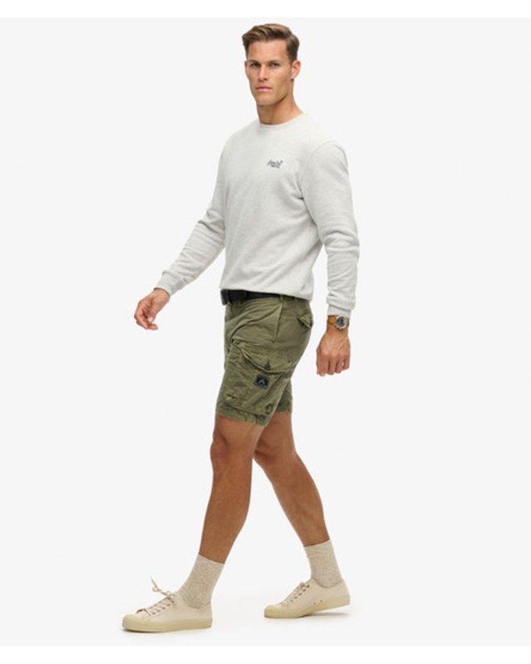 Superdry & Co Parachute Light Shorts Relaxed Pasvorm in het Green voor heren
