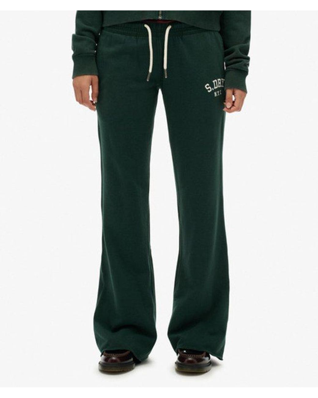 Superdry Green & Co Athletic Embroidered Flare joggers