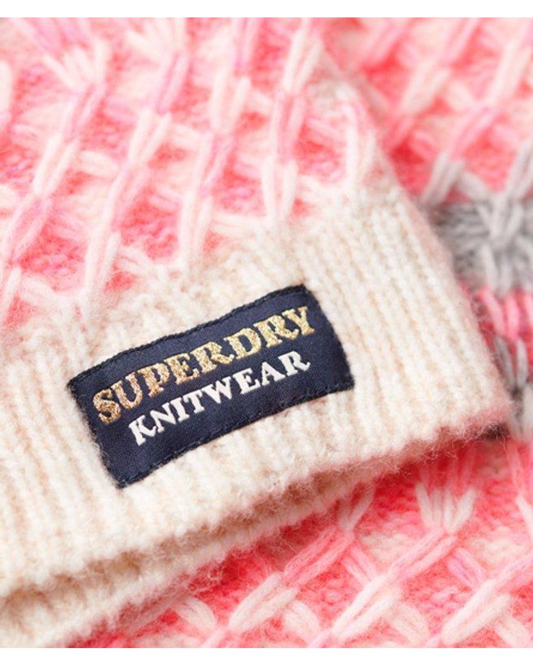 Superdry Pink & Co Roll Neck Crop Knit Jumper