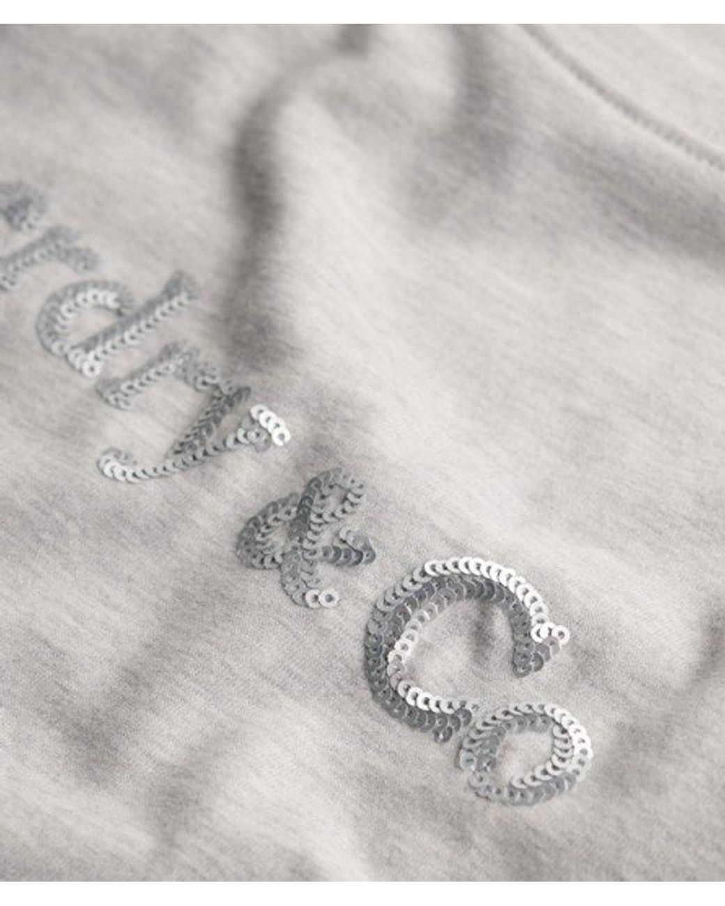 Superdry Gray Company Logo Sequin T-Shirt