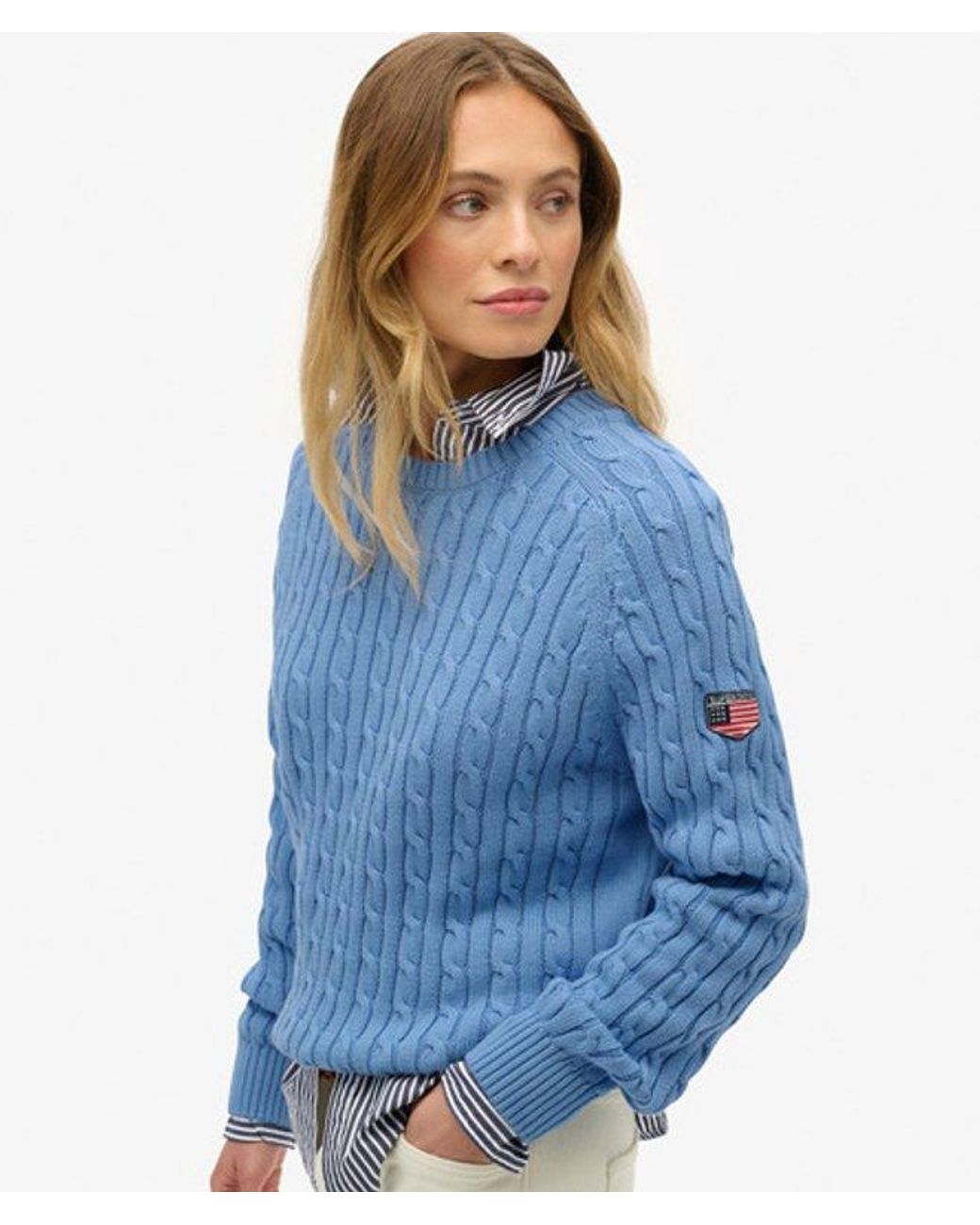 Superdry Blue & Co Slouchy Cable Knit Jumper