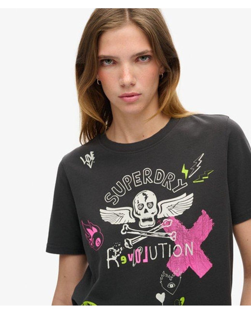 Superdry Blue & Co Lo-fi Punk Poster Relaxed T-shirt