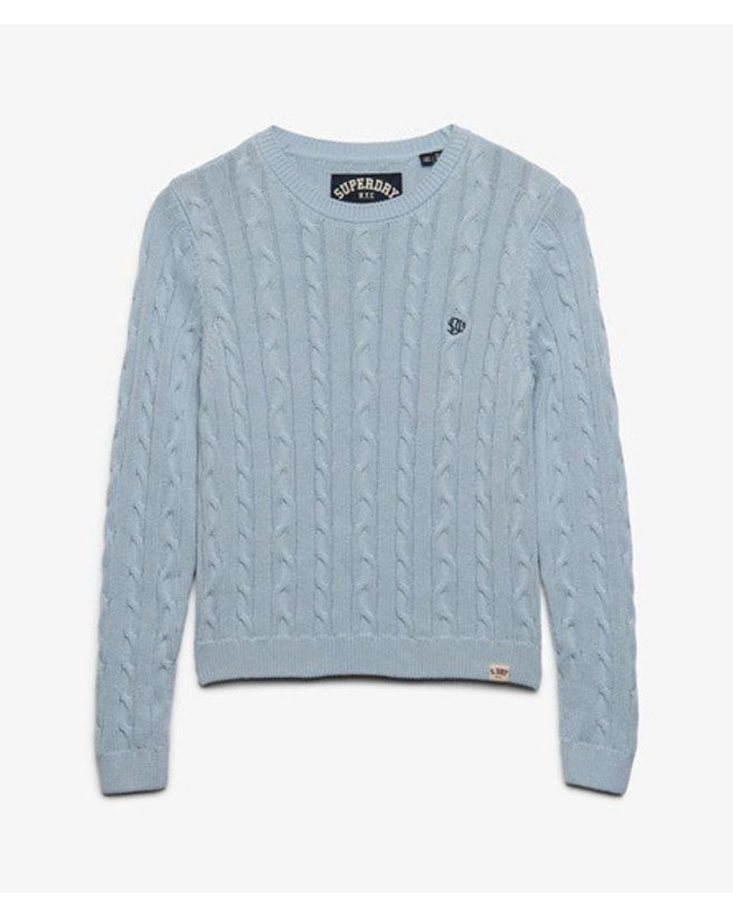 Superdry Essentials Sd & Co Kabelgebreide Trui in het Blue
