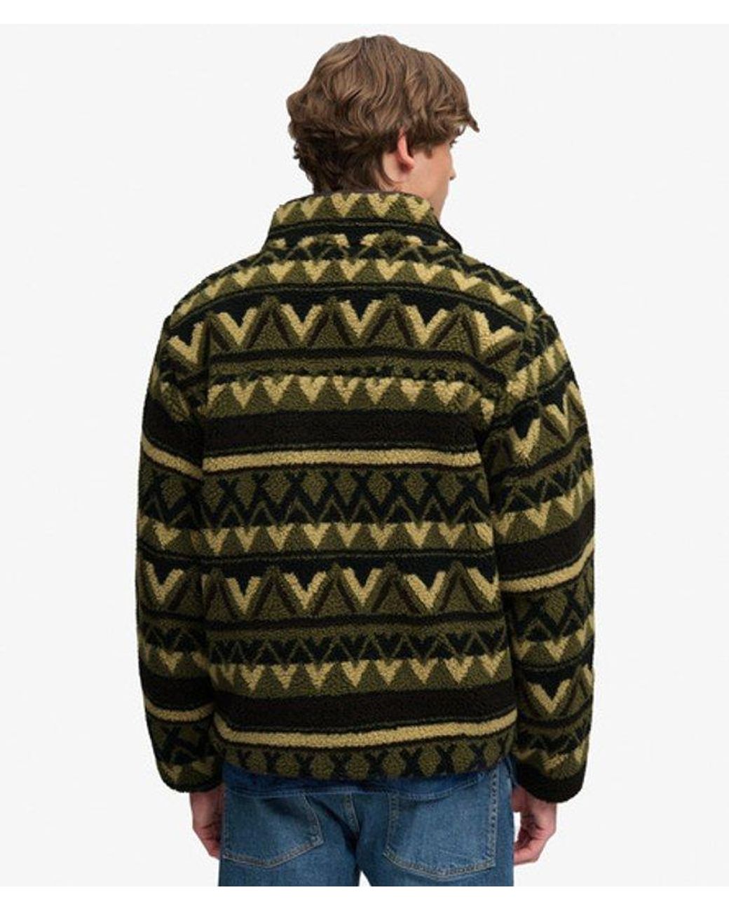Superdry Green & Co Abstract Fleece Zip Through Jacket for men