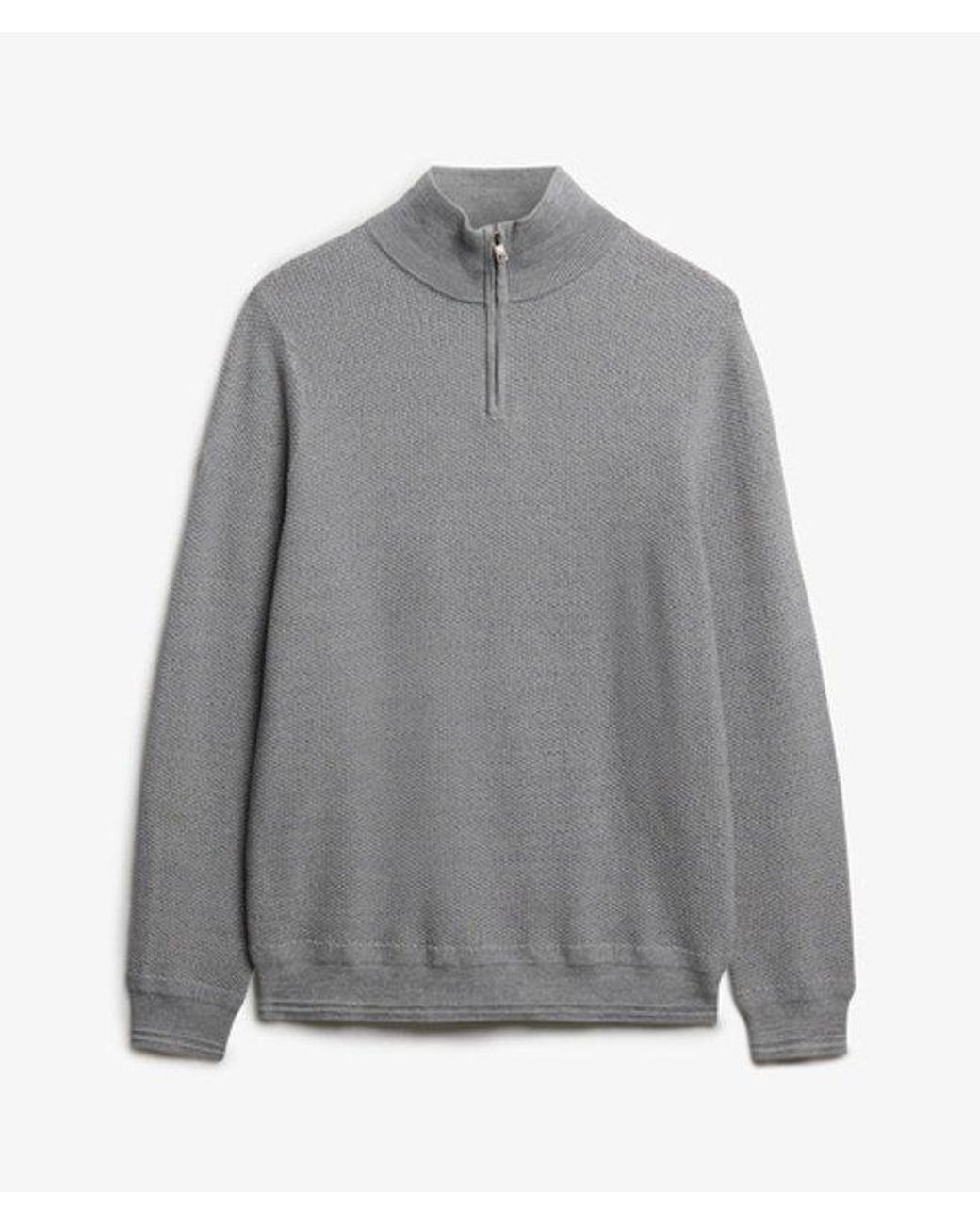Superdry Gray & Co Cotton Texture Half-zip Jumper for men
