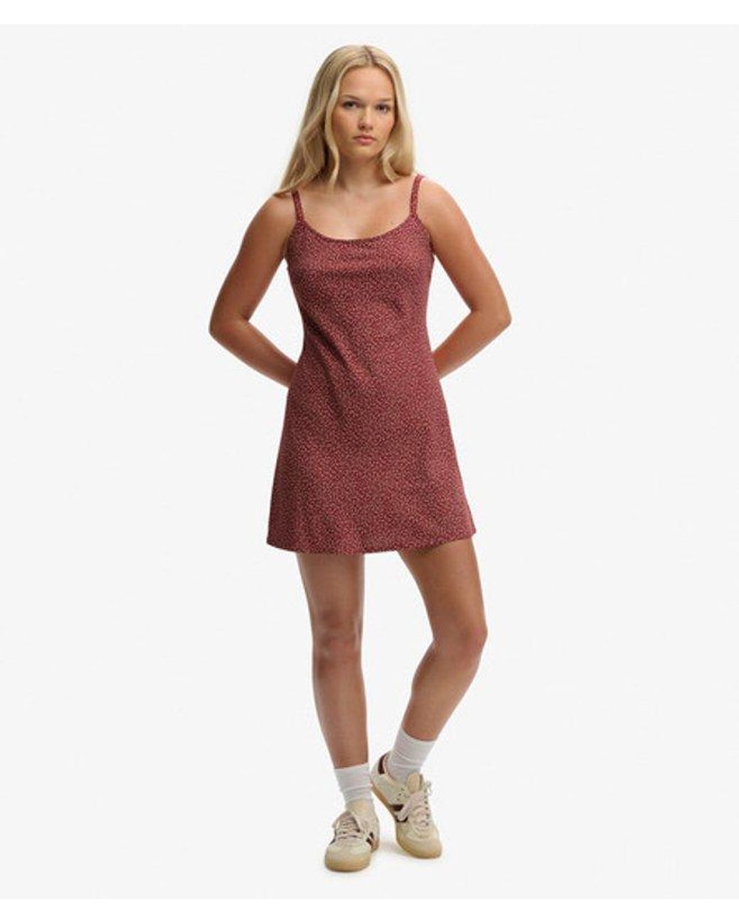 Superdry Red & Co Printed Cami Mini Dress