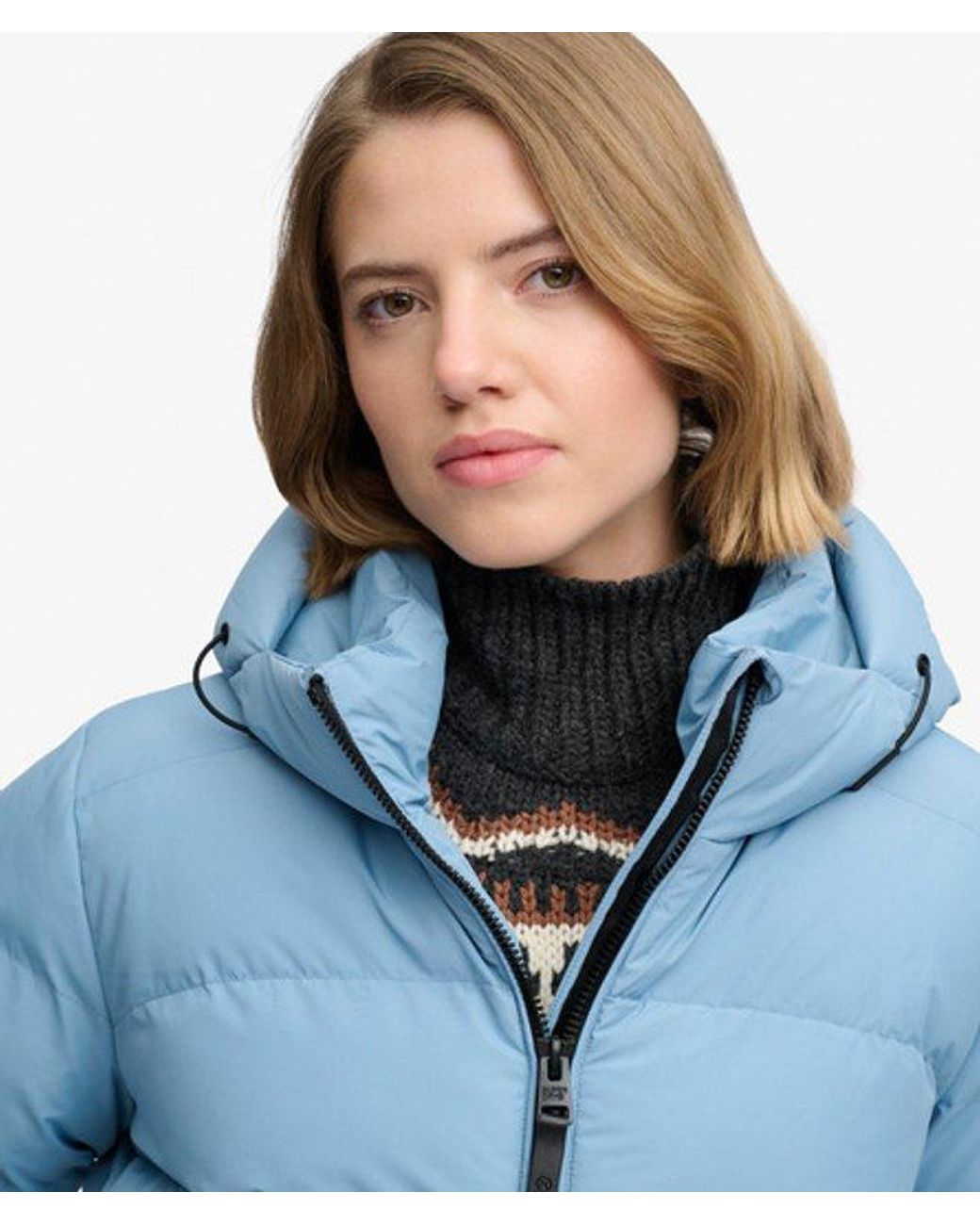 Superdry Blue & Co Hooded Sports Puffer Jacket