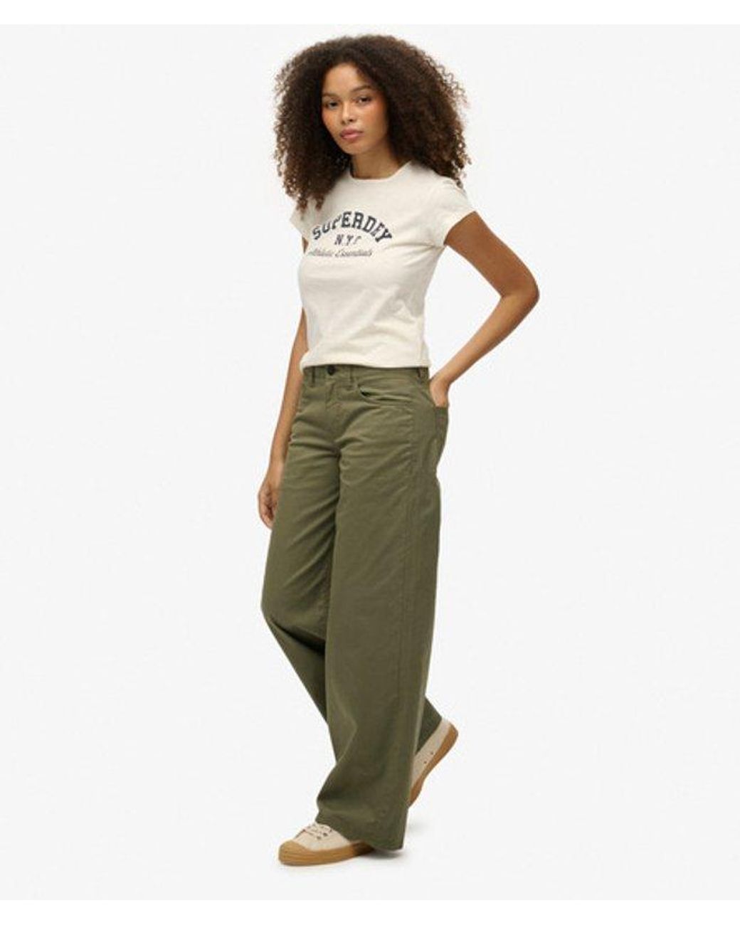 Superdry Green & Co Mid Rise baggy Chino