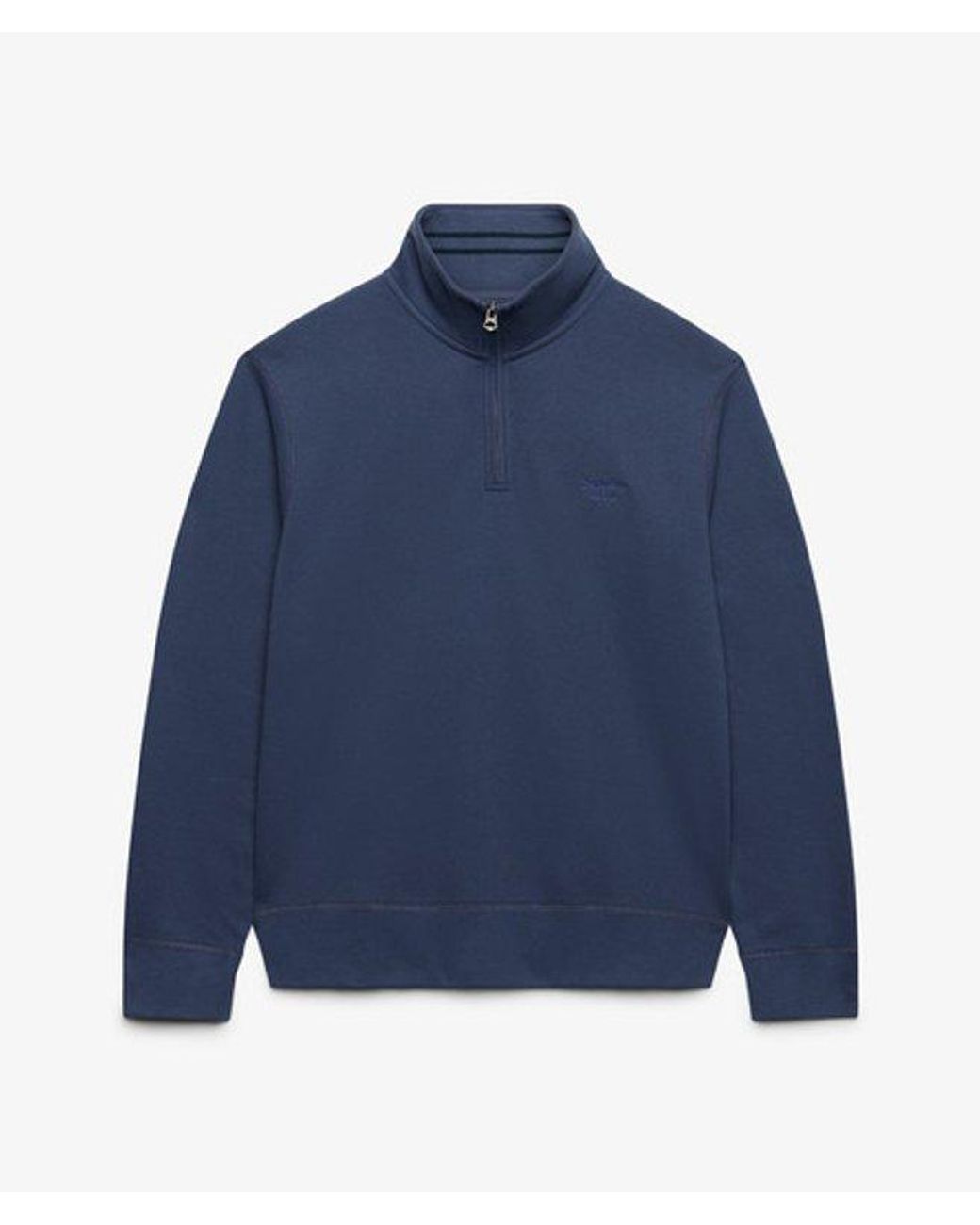 Superdry Blue & Co Essential Serif Logo Half Zip Sweatshirt for men