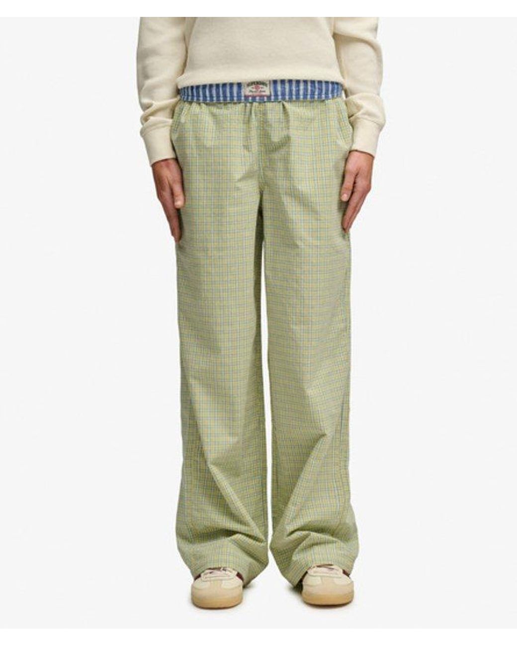 Superdry Green & Co Mini Check Cotton Trousers