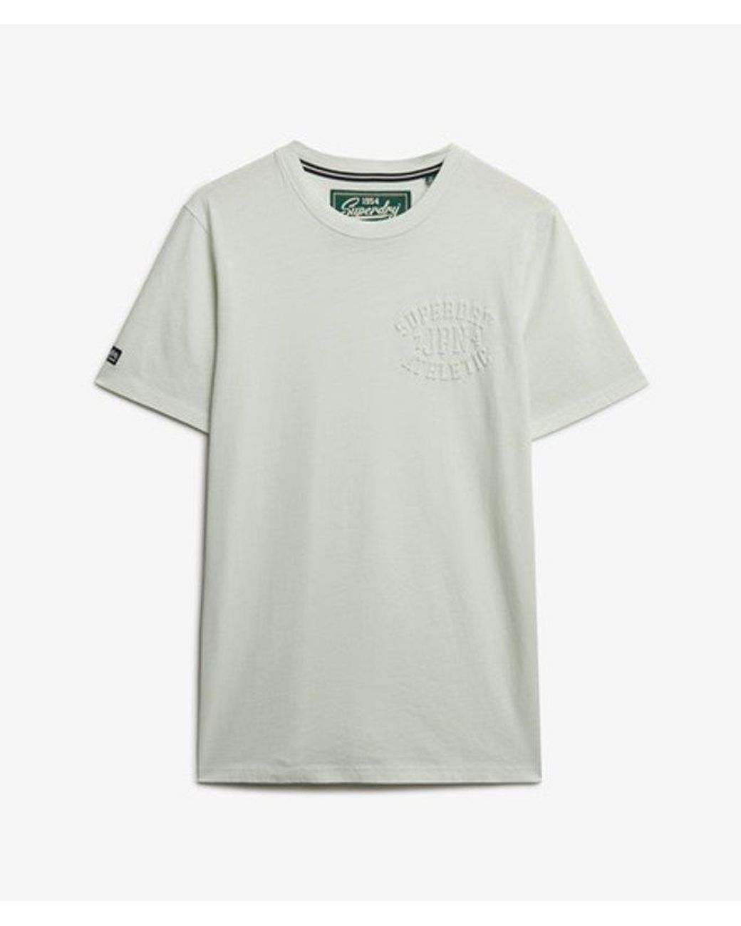 Superdry White Athletic Embossed Relaxed T-Shirt for men