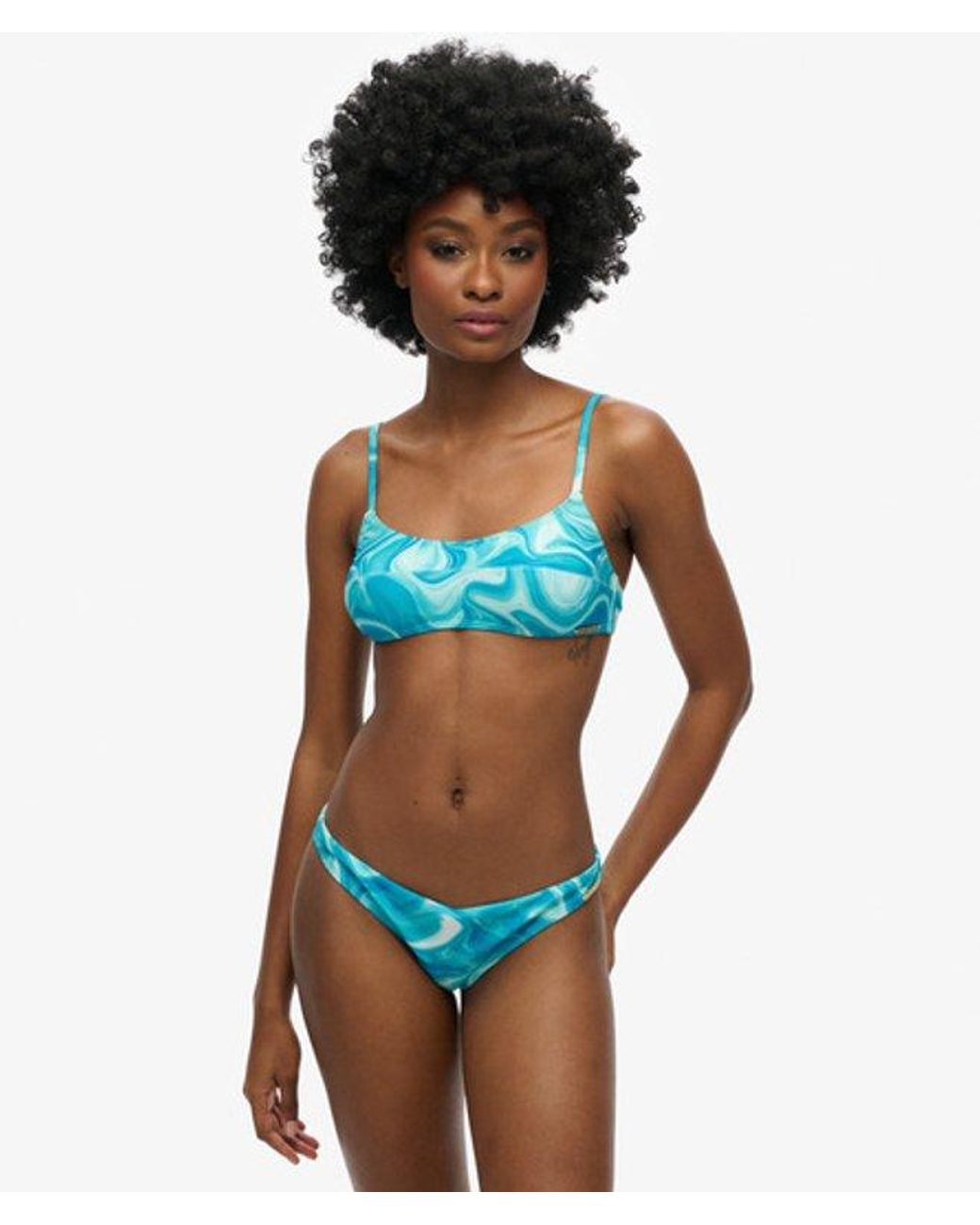 Superdry White & Co Printed Cheeky Bikini Bottoms