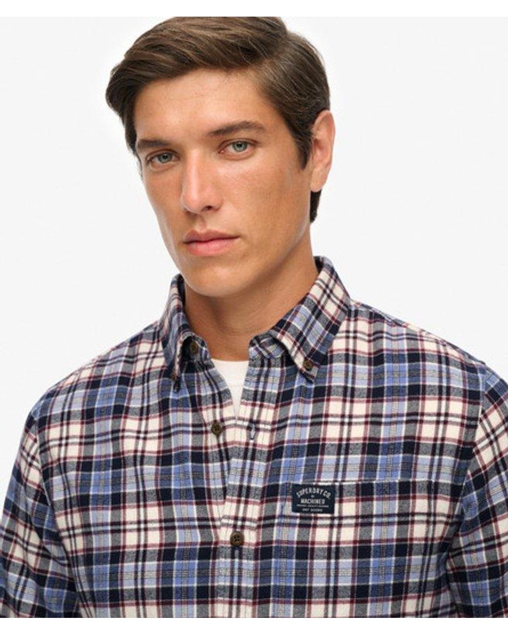 Superdry Blue & Co Long Sleeve Cotton Lumberjack Shirt for men