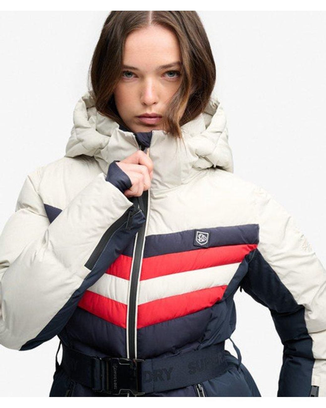 Superdry White & Co Luxe Chevron Ski Padded Jacket