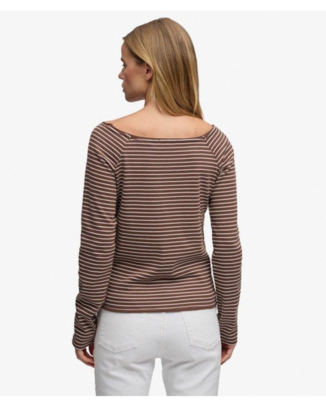Superdry Brown & Co Bardot Off Shoulder Top