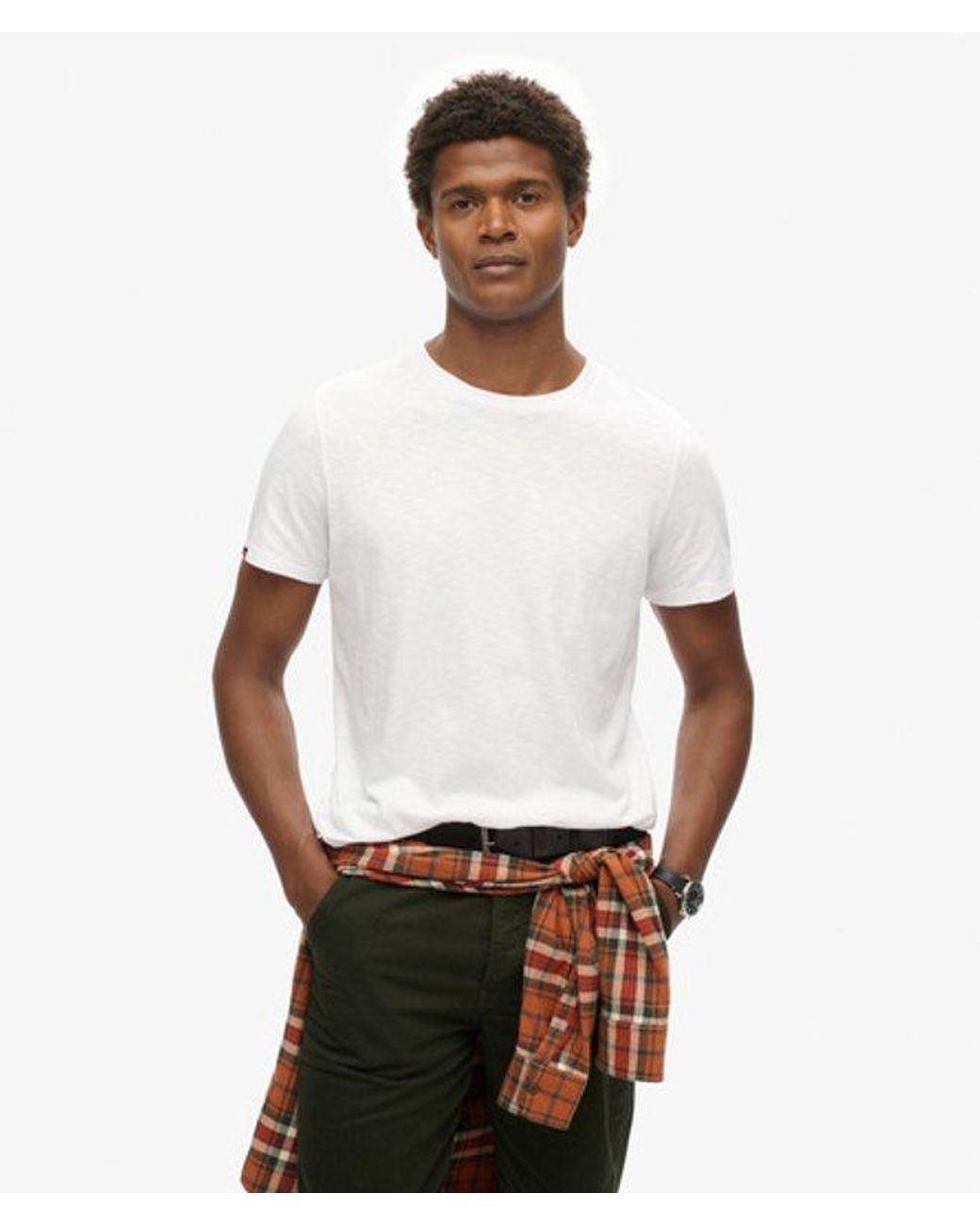 Superdry White & Co Crew Neck Slub Short Sleeved T-shirt for men