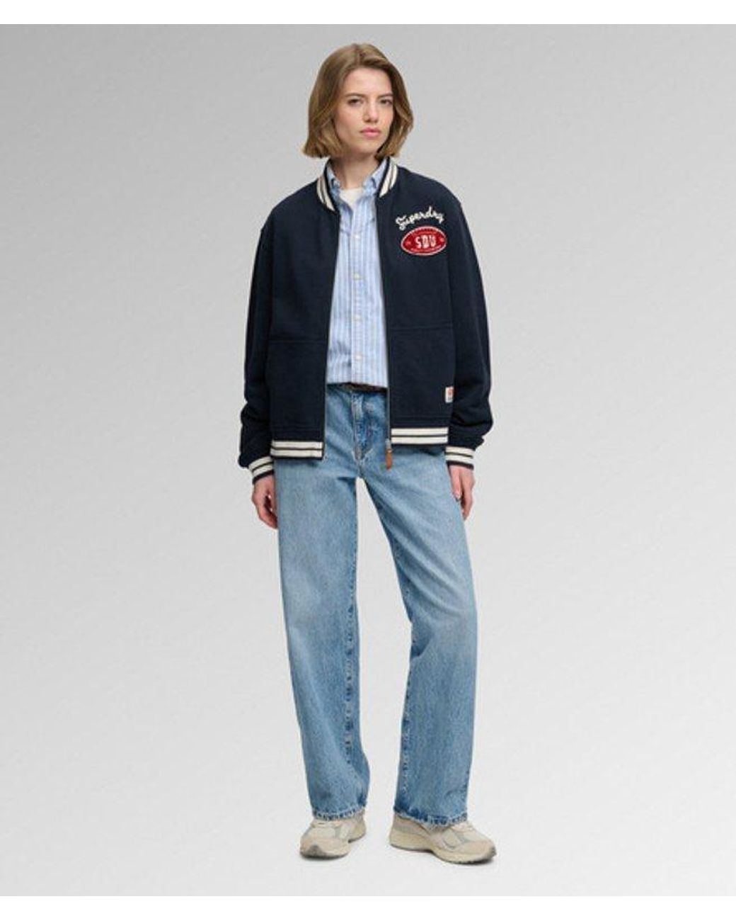 Superdry Blue & Co Country Club Jersey Bomber Jacket