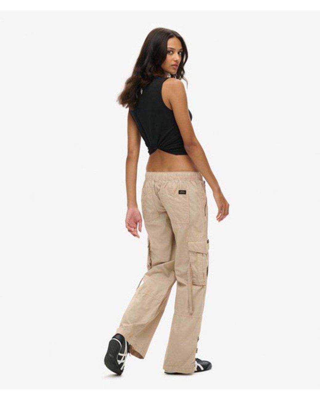 Superdry Natural Low Rise Wide Leg Cargo Pants