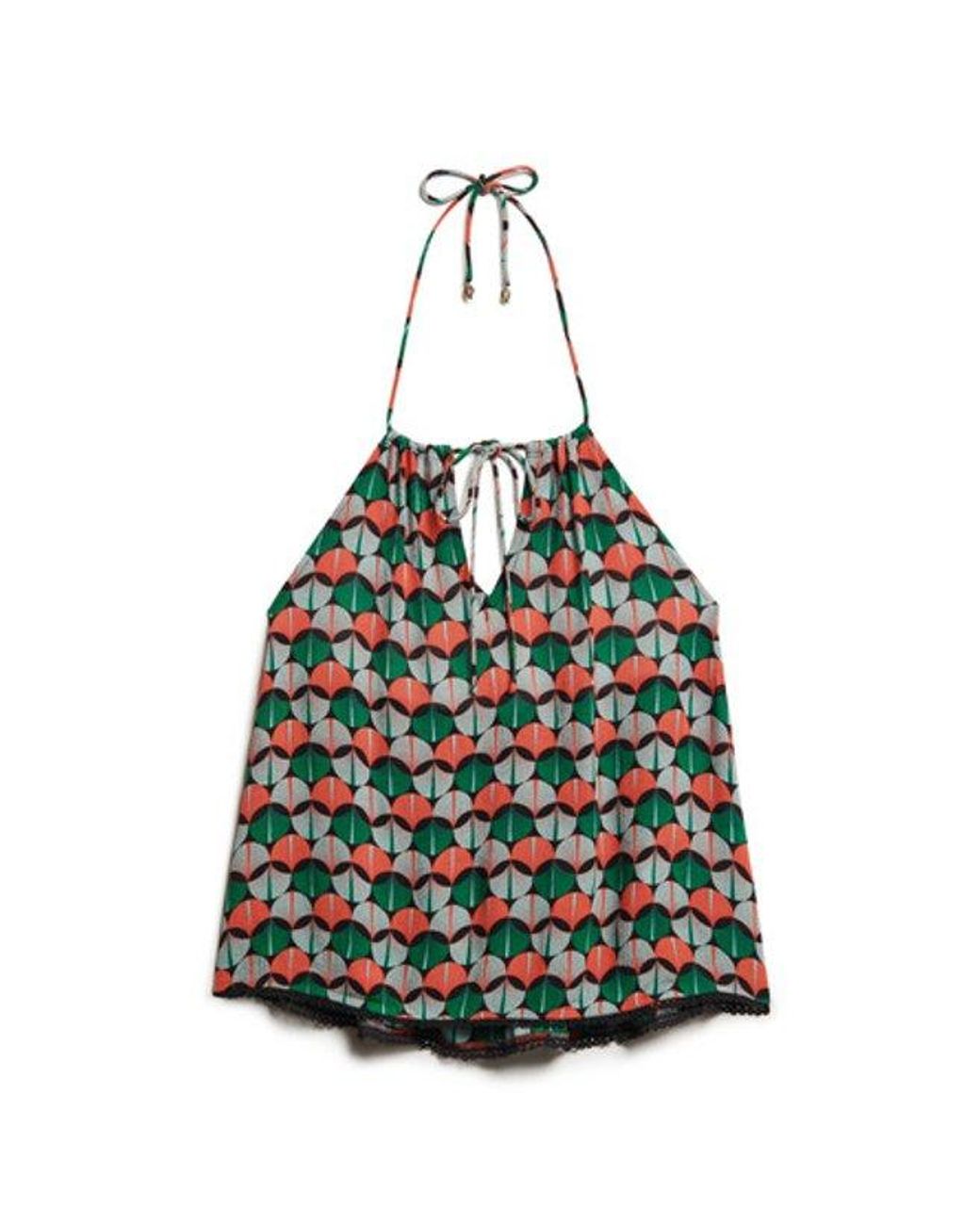 Superdry Orange & Co Printed Beach Halter Top