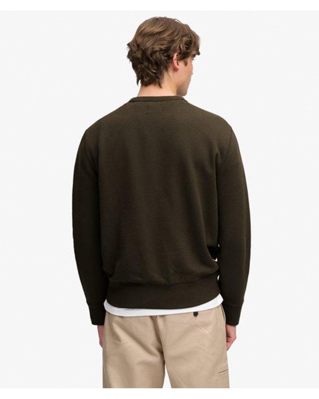 Superdry Black & Co Essential Stacked Logo Crew Sweatshirt for men