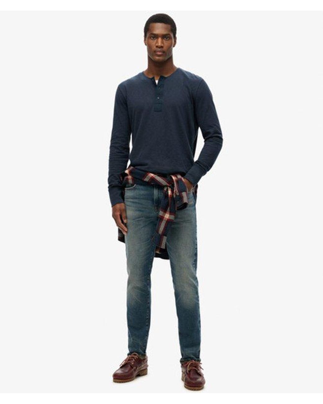 Superdry Blue & Co The Merchant Store - Henley Lightweight Top for men