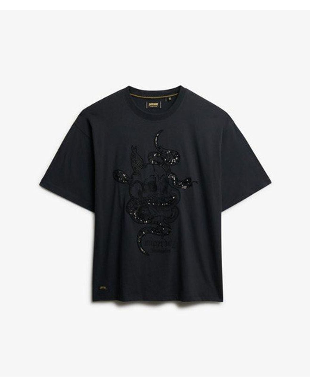 Superdry Black & Co Tattoo Embellished Oversized T-shirt