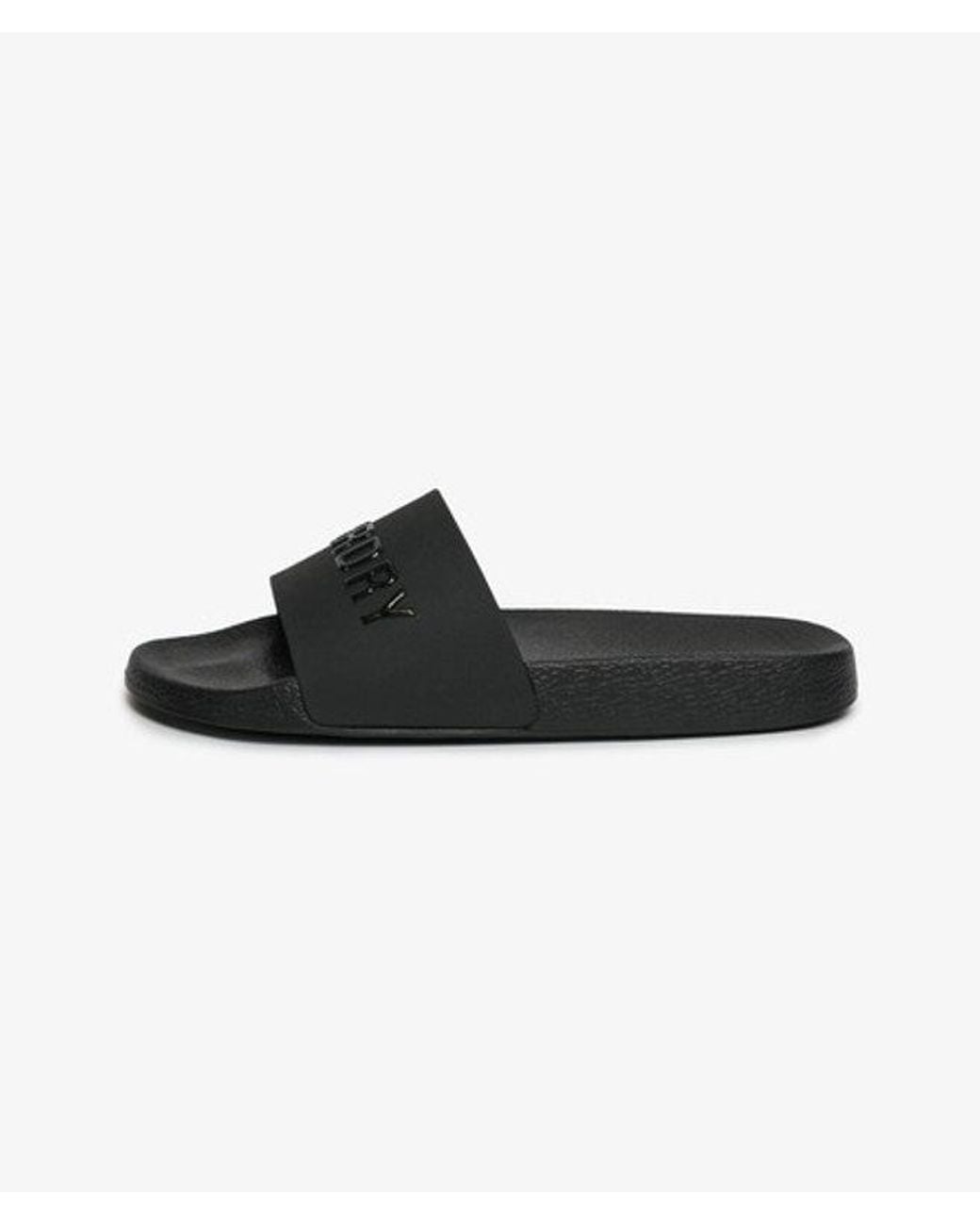Superdry Black & Co Premium Metallic Pool Sliders