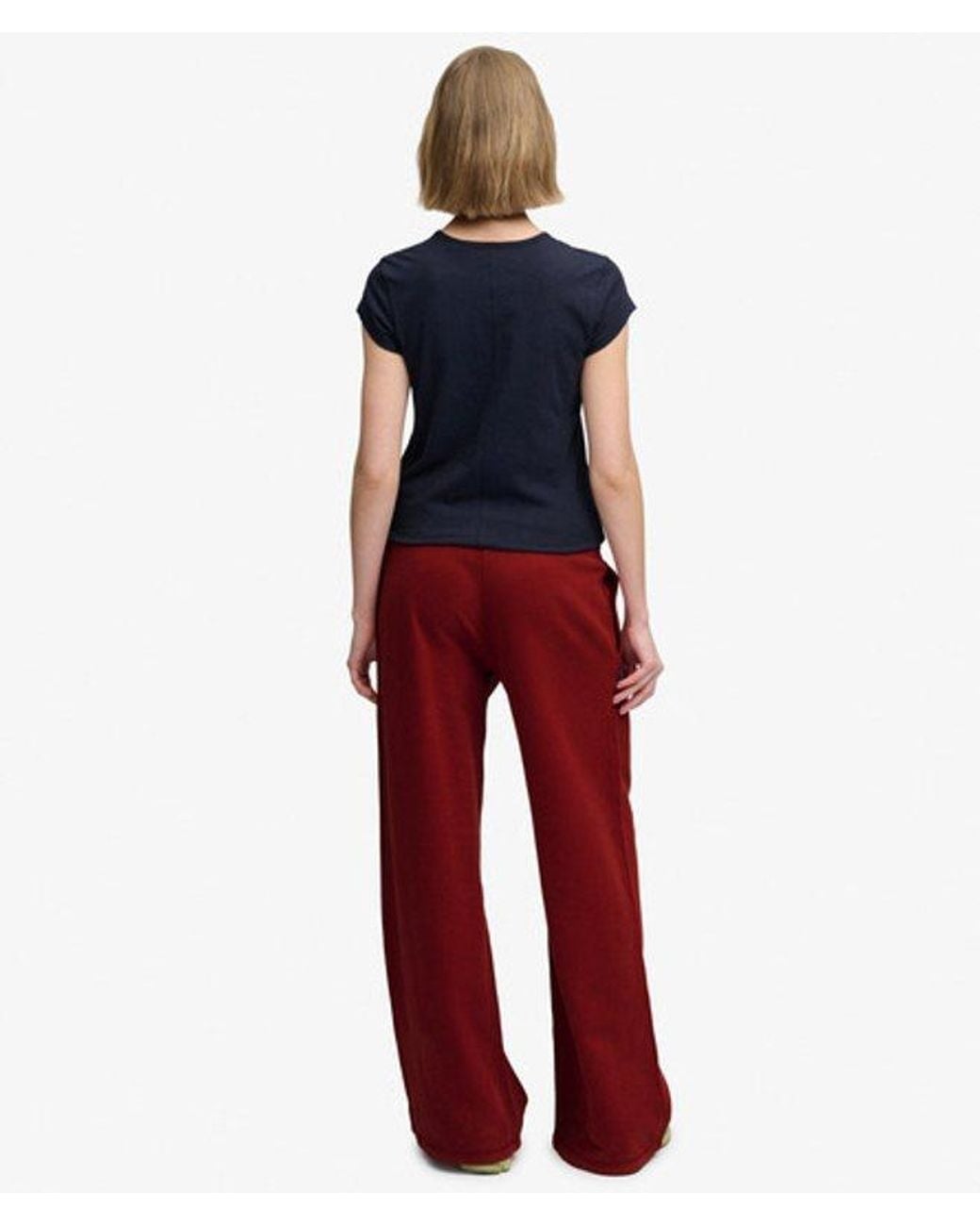 Superdry Essential Logo Wijde joggingbroek in het Red