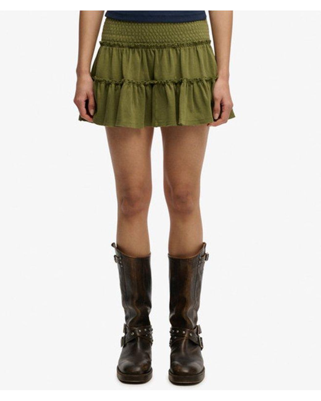 Superdry Blue & Co Tiered Jersey Mini Skirt