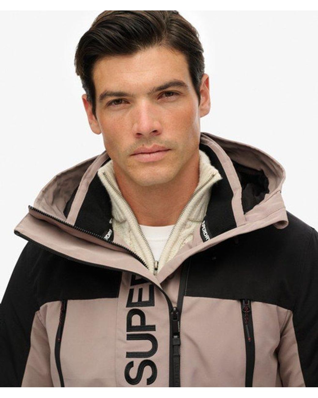 Superdry Black Colour Block Windbreaker Jacket for men