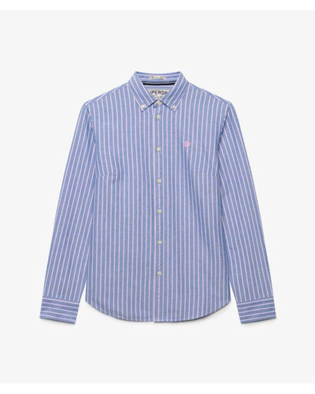 Superdry Blue & Co Slim Oxford Button Down Long Sleeve Shirt