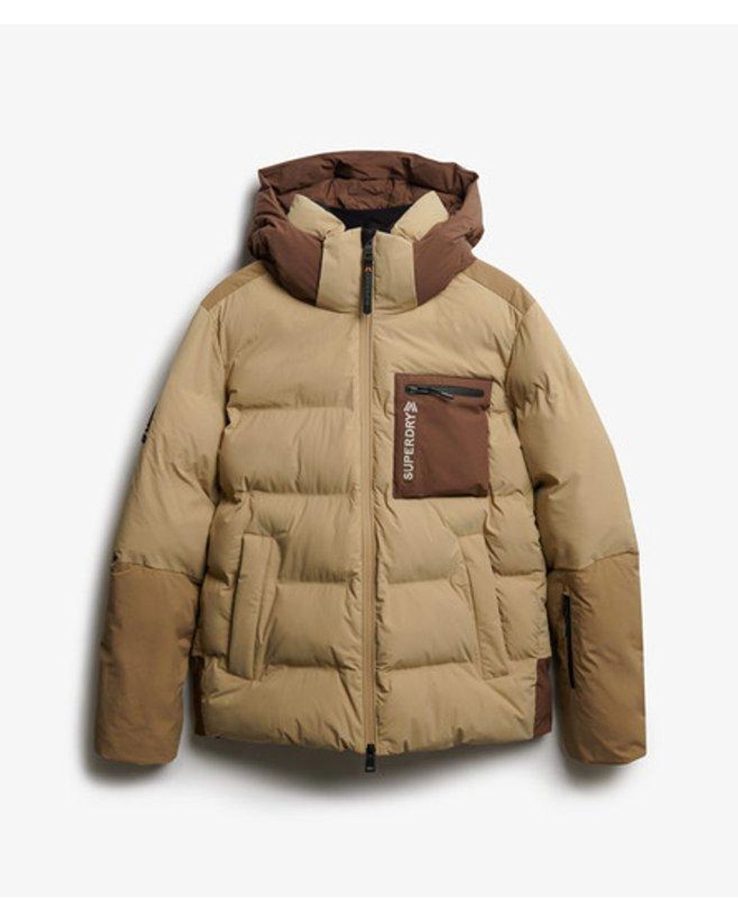 Superdry Brown & Co Ski Sports Padded Block Jacket for men