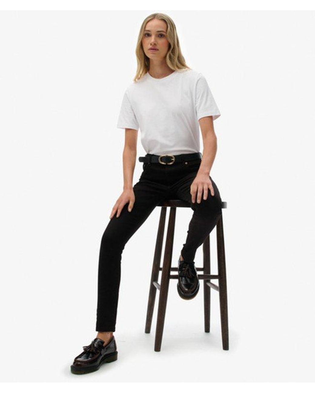 Superdry White & Co Organic Cotton Mid Rise Skinny Jeans