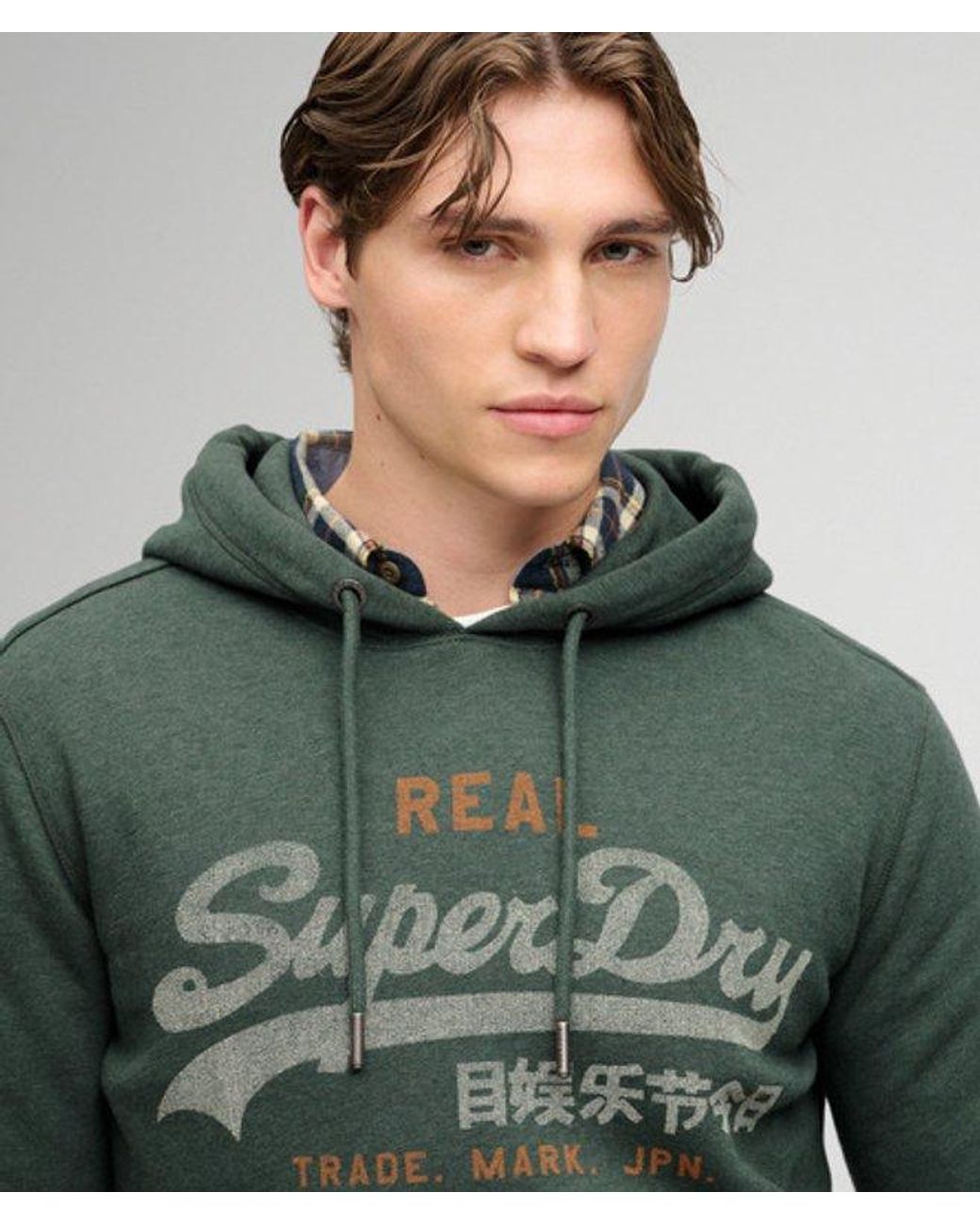 Superdry Green & Co Vintage Logo Heritage Relaxed Hoodie for men