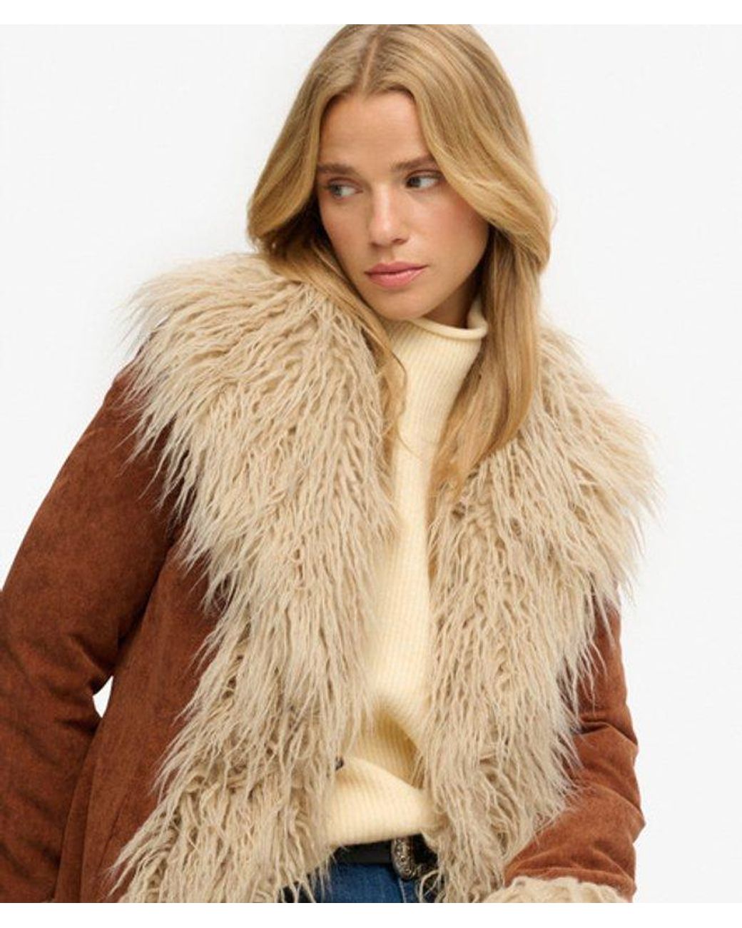 Superdry Brown Long Afghan Coat