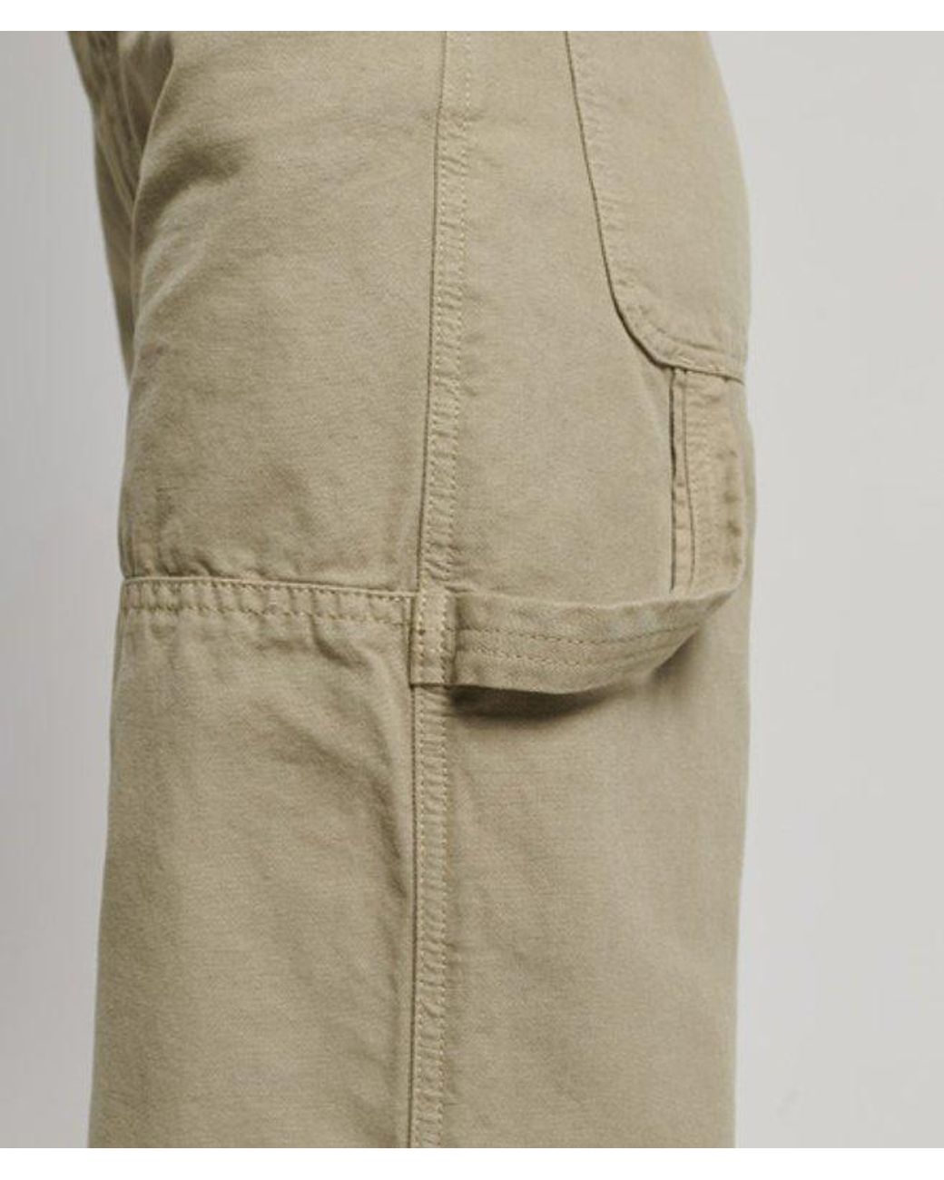 Superdry Natural Ladies Striped Organic Cotton Vintage Wide Carpenter Pants