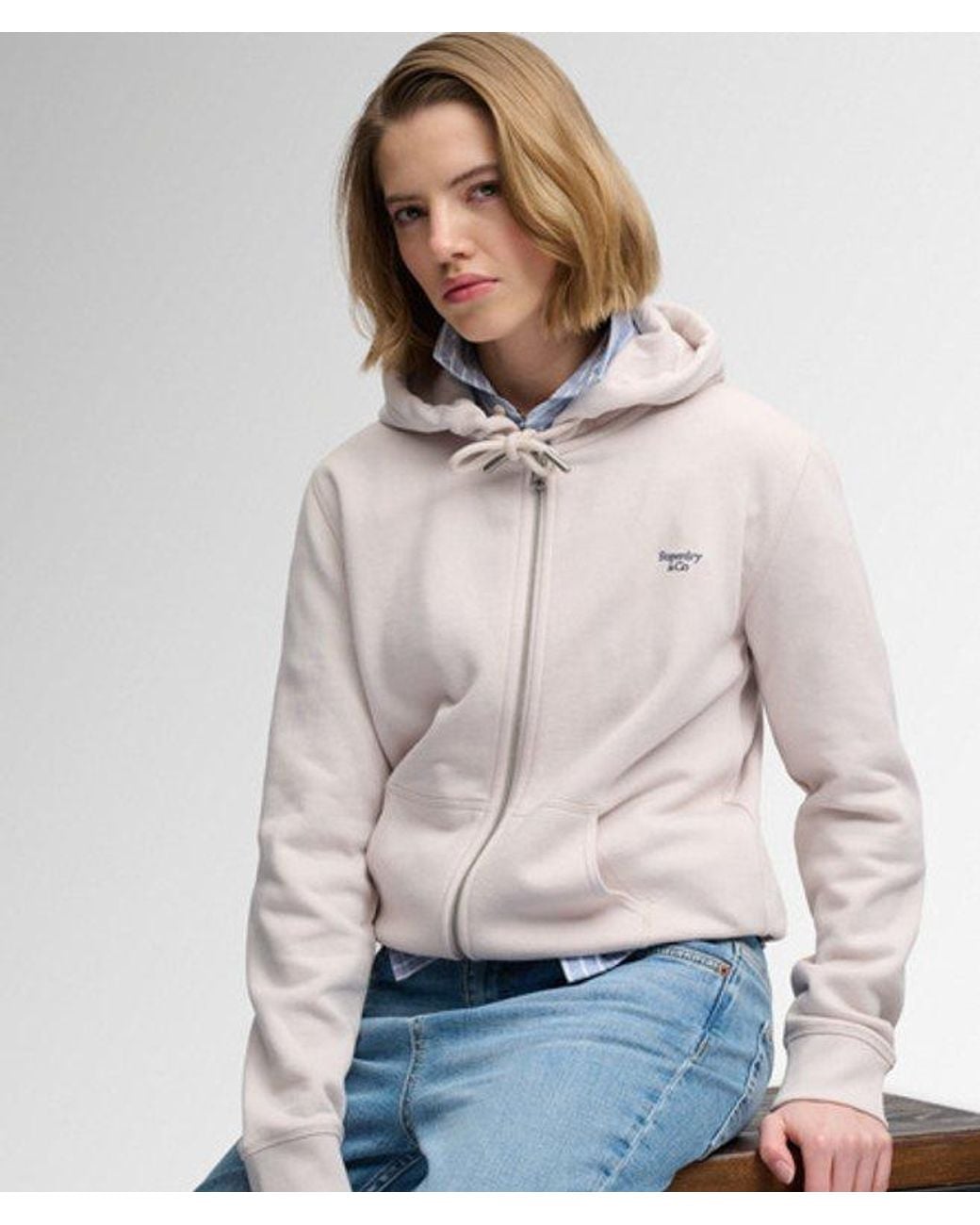 Superdry Blue & Co Signature Embroidered Zip Hoodie