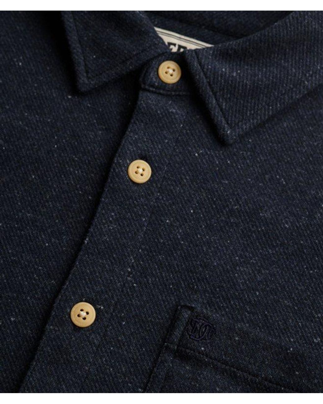 Superdry Blue & Co Twill Tweed Jersey Shirt for men