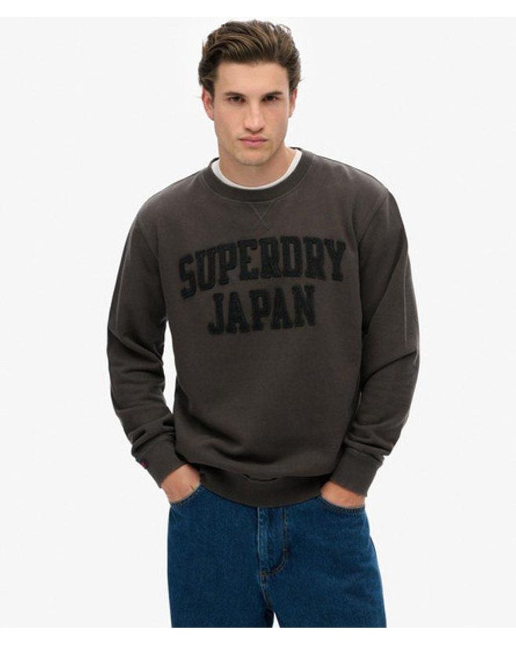 Superdry Gray & Co Vintage Athletic Tonal Crew Sweatshirt for men