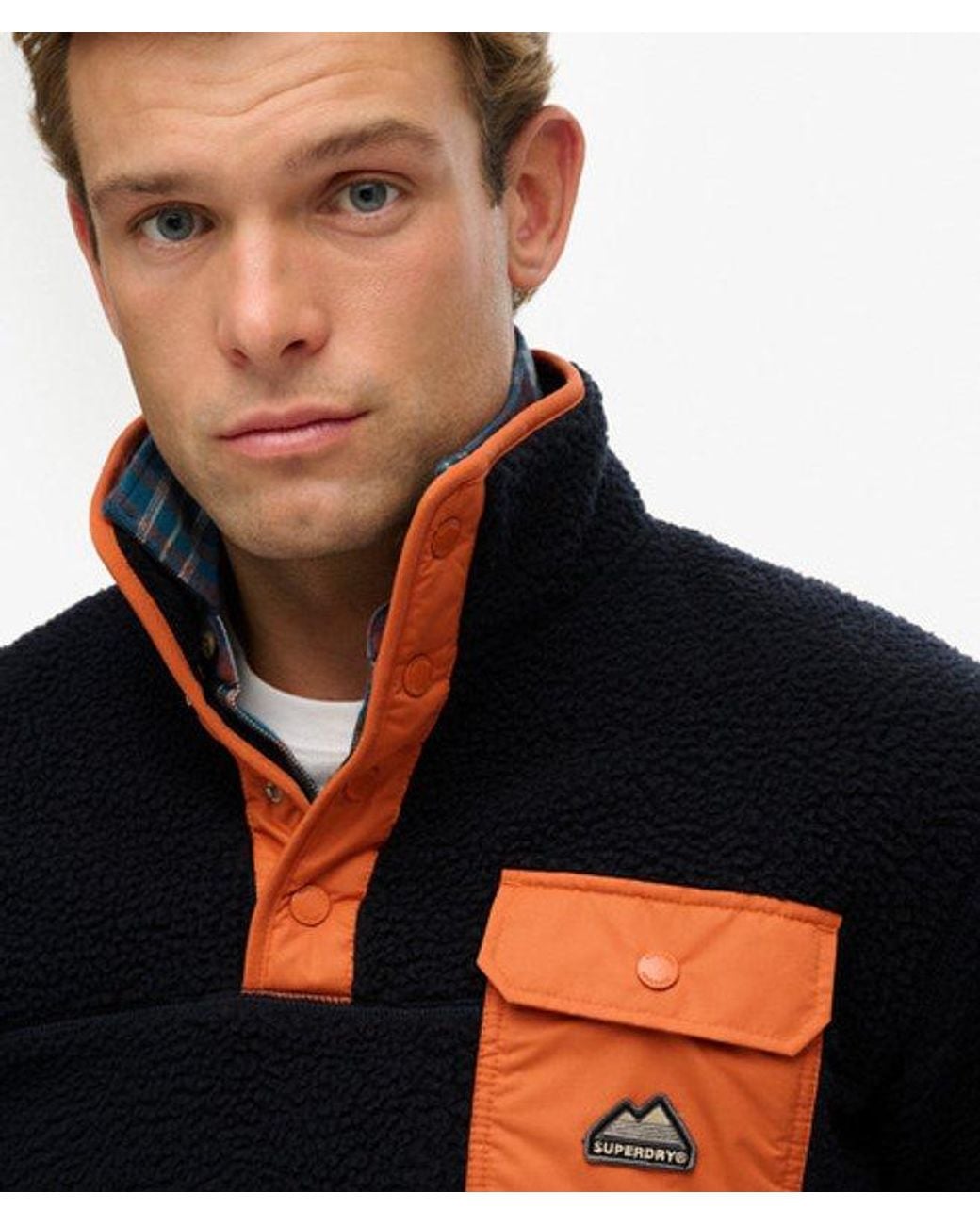 Superdry Blue & Co Fuji Popper Neck Fleece for men