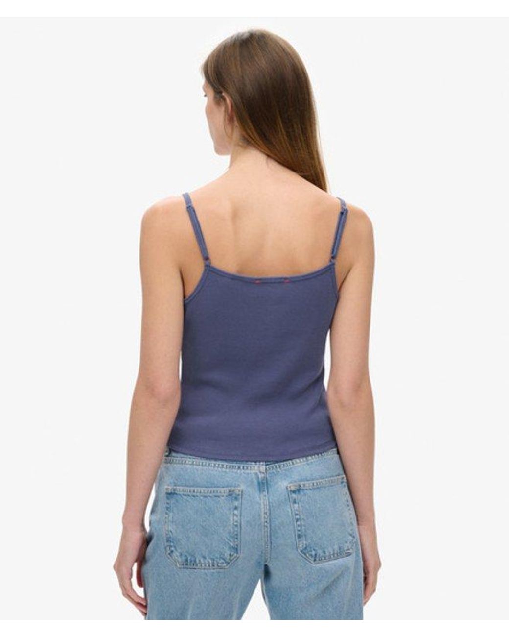 Superdry Blue & Co Athletic Essentials Graphic Button Cami