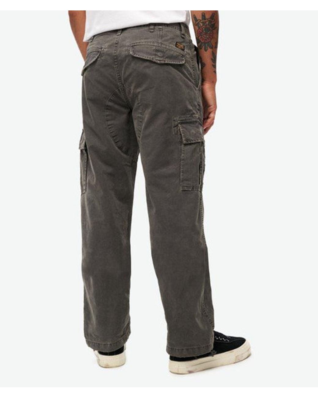 Superdry Gray & Co Organic Cotton baggy Cargo Pants for men