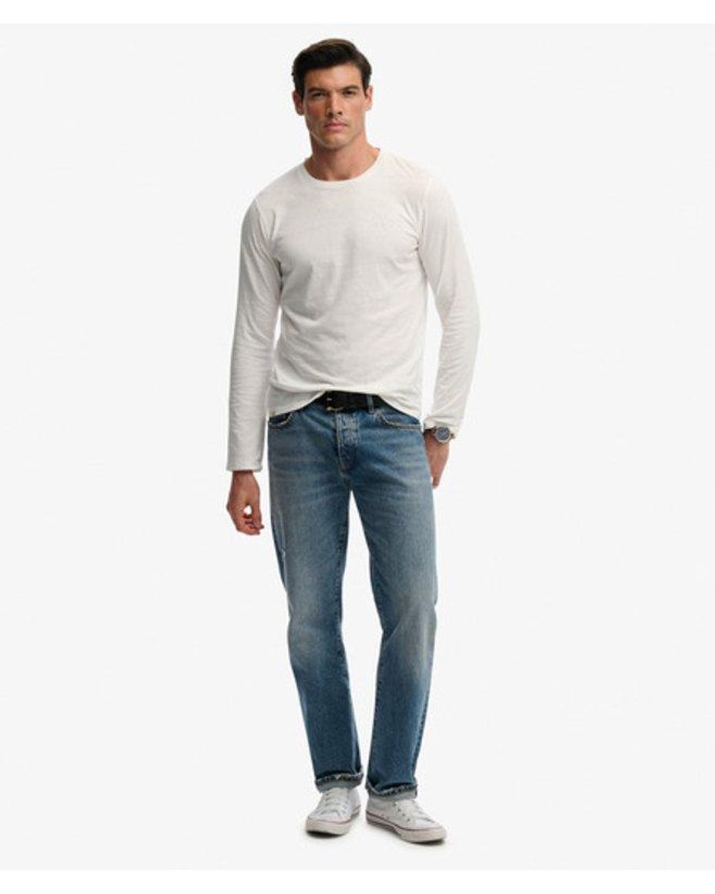 Superdry Gray & Co Classic Cotton Linen Long Sleeve Top for men