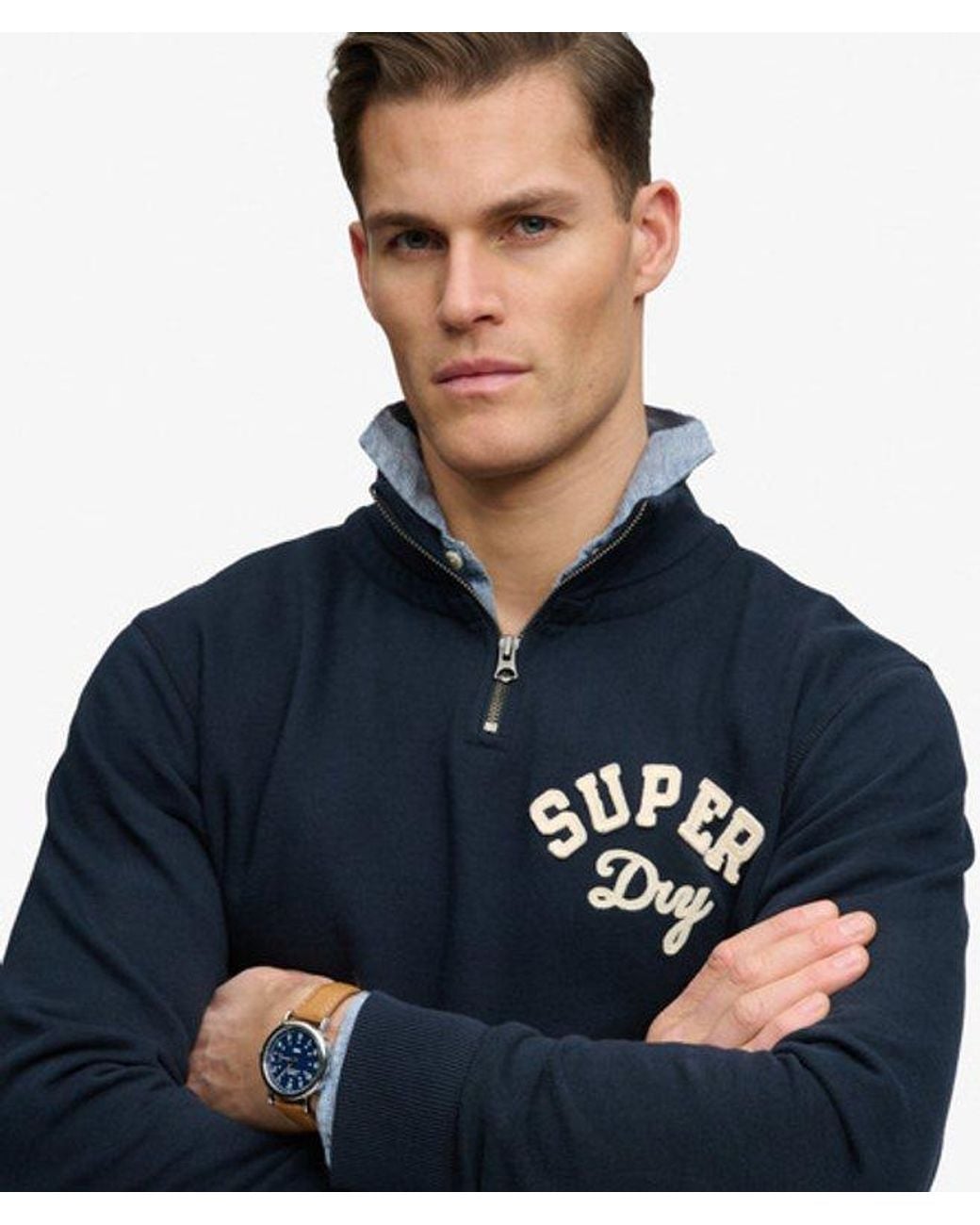 Superdry Blue & Co Vintage Athletic Half Zip for men